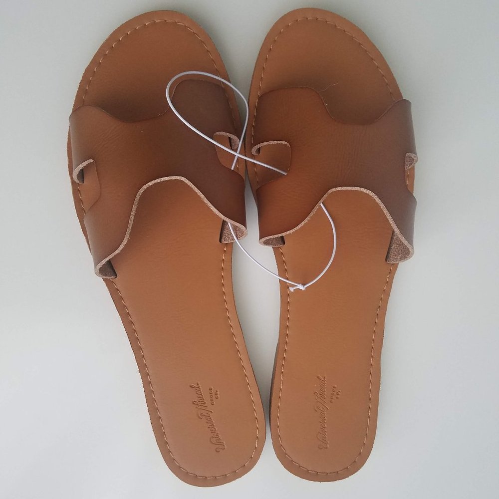 NIB Universal Thread Jenny Cognac Slide Sandals 9
